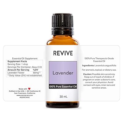 Lavender Essential Oil 30mL by Revive Essential Oils - 100% Pure  Therapeutic Grade, for Diffuser, Humidifier, Massage, Aromatherapy, Skin &  Hair Care