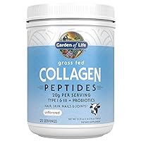 Garden of Life Grass Fed Collagen Peptides Powder – Unflavored Collagen Powder for Women Men Hair Skin Nails Joints, Hydrolyzed Collagen Protein Supplements, Post Workout, Paleo & Keto, 28 Servings