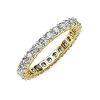 Round Lab Grown Diamond Women Common Prong Eternity Ring Stackable 2.70 ctw-3.15 ctw 14K Gold