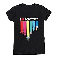 My Little Pony I Heart Ponystep Juniors Black T-Shirt