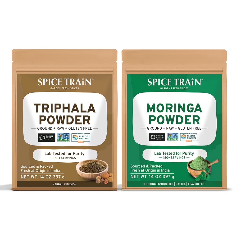 SPICE TRAIN, Triphala Powder (397g) + Moringa Powder (397g)