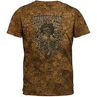 Old Glory Grateful Dead - Mens 71 Skull & Roses Tie Dye T-Shirt Medium Brown