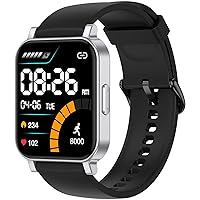 Smart Watch, 42mm Full Touchscreen Fitness Watch, Fitness Tracker Watch with Heart Rate Monitor & SpO2, Sleep Tracker, Step Counter, IP68 Waterproof Pedometer Watch for Women Men