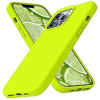 Ktele Compatible with iPhone 13 Pro Max Case Premium Liquid Silicone with [Soft Anti-Scratch Microfiber Lining] Gel Rubber Full-Body Bumper Protection Case for iPhone 13 Pro Max - Fluorescent Green
