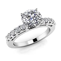 1.35 ct Ladies Round Cut Diamond Engagement Ring ( Color G Clarity SI1) Platinum