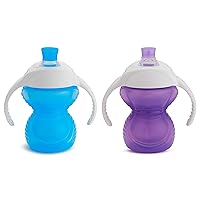 Munchkin® Click Lock™ Bite Proof Trainer Cup, 7 Ounce, 2 Pack, Blue/Purple