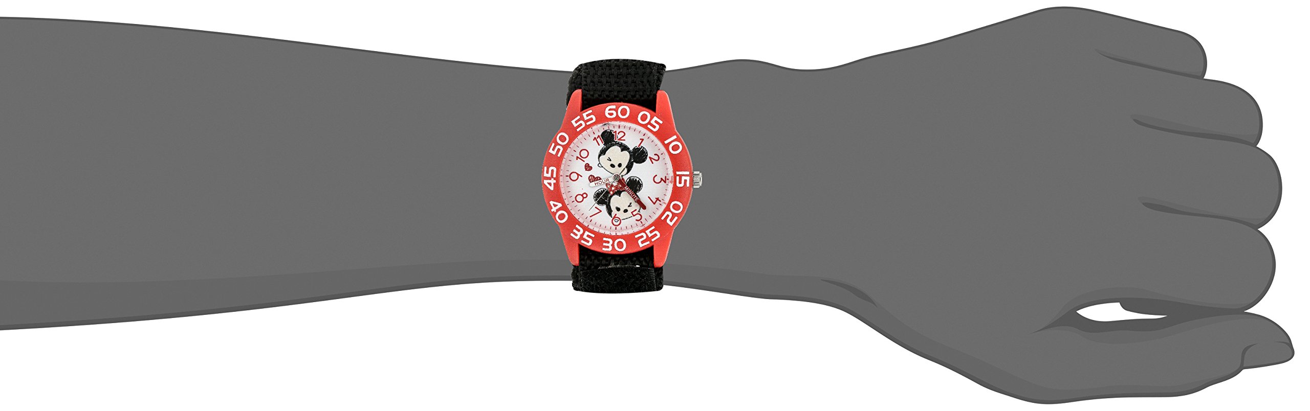Disney Girl's 'Mickey Mouse' Quartz Plastic and Nylon Watch, Color:Black (Model: W003001)