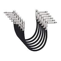 Amazon Basics 1/4 Inch Guitar Patch Auxiliary Cable, 6 Inch, 6-Pack, Black