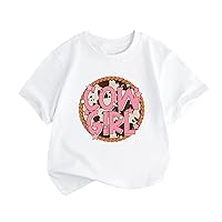 Girl's Tops Letter Printed T Shirt Short Sleeve Scoop Neck Blouses Toddler Girl Tee Soft Tunic Tops Summer