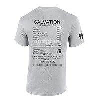 Paid It All Receipt Romans 6:23 Bible Scripture Christian Cross Mens Short Sleeve T-Shirt Graphic Tee