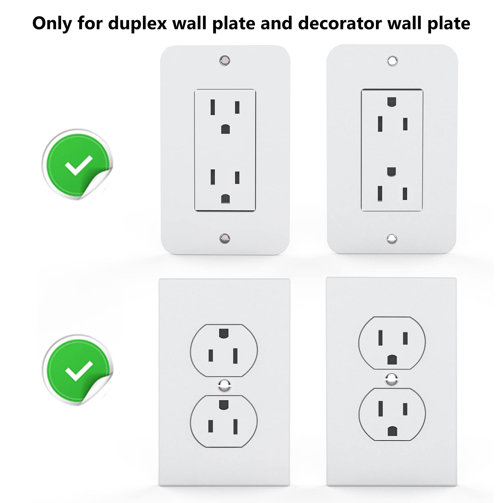 WALI Outlet Shelf Wall Holder, Standard Vertical Duplex DecorativeOutlet Space Saving for Smart Home Speakers, Power Tools, Toothbrush, Home Mini up to 10lbs (OLS001-W), 1 Pack, White