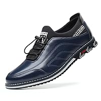 Mens Casual Leather Drawstring Slip-On Sneakers Business Formal Walking Comfort Driving Lofers Classic Moccasin Shoes
