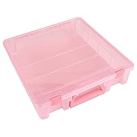 ArtBin 6955RK Super Satchel 1-Compartment Box, Art & Craft Organizer, 1-Pack, Translucent Blush