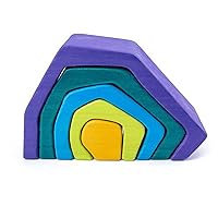 Baby Toys Rainbow Building Blocks Wooden Toys Large Creative Rainbow Building Block Healing Unzip Toys (Color : Stone 5pcs)