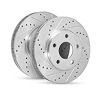 R1 Concepts Front Brake Rotor Kit |Brake Rotors| Brake Disc |Drilled and Slotted| Fits 1979-1983 American Motors AMX, Concord, Pacer, Spirit