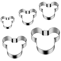 Mouse Cookie Cutter Sandwich Cutters for Kids DIY Lunchbox Bento Box Fruit Cutters Vegetable Cutters for Children Boys Girls, Pack of 5