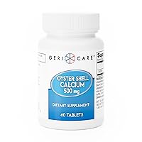 Gericare Oyster Shell Calcium 500 mg, Bone Health, Nutritional Supplement, 60 Count (Pack of 1)