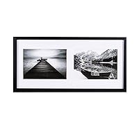 5x7 Picture Frame 2-Opening Collage Picture Frames Gallery Style Black Wood Landscape Photo Frames with HD Plexiglass for Tabletop Stand and Wall Mounting