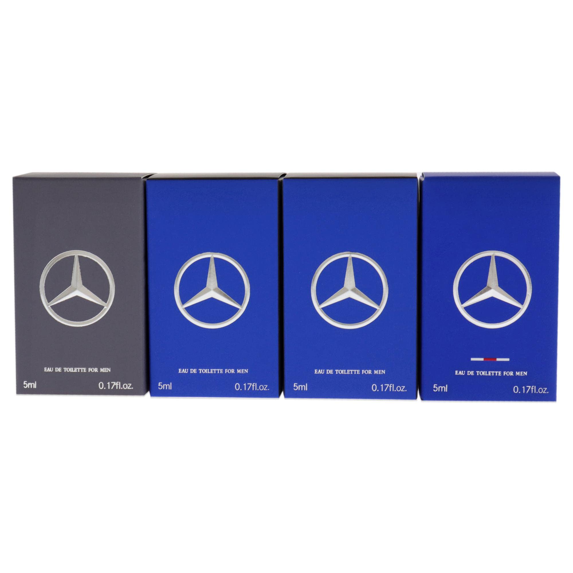 Mercedes-Benz Man Set - Men's Curated Eau De Toilette Gift Set Collection - Experience Sophisticated Ranges of Designer Fragrances - Including Man, Blue and Grey Scents - 4 pc