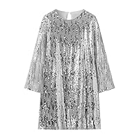 Spring Woman' Chic Dresses Neck Sleeve Sequins Tassel Decorate Hollow Out Female Loose Dress