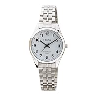 Klepher TE-AL148-WTS Women's Analog Waterproof Metal Band Wrist Watch, Silver, Dial color - white, Wristwatch Daily Water Resistant Bracelet Casual