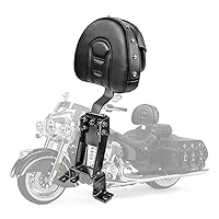 Stripe Rivet Plug In Driver Backrest Pad Rider Sissy Bar Back Rest With Pocket For Indian Chief Classic, Chieftain, Roadmaster, Chief Vintage, Chief Dark Horse, Springfield Models 2014-2022 (Type B)
