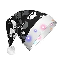 YQxwJL Planets Stars and Milky Way Galaxy print Santa Hat,Christmas Hat, LED Light-up Hat for Christmas Holiday Party
