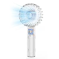 Portable Mini Handheld Fan,Transparent Design Small Fan Adjustable USB Rechargeable 3 Speed Powerful Eyelash Fan For Stylish Kids Girls Women Men Indoor Outdoor Travelling (Transparent Colorless)