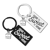 2 Pcs New Home Keychain Housewarming Gifts New Home Owner Gifts for Couple Sister Best Friends Daughter Son Coworker New House Keyring Gift Family Keychain Gift Real Estate Gifts from Agent for Client