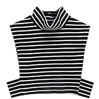 Fake Collar Detachable Half Shirt Blouse False Collar Striped Knit Elegant for Women Girls