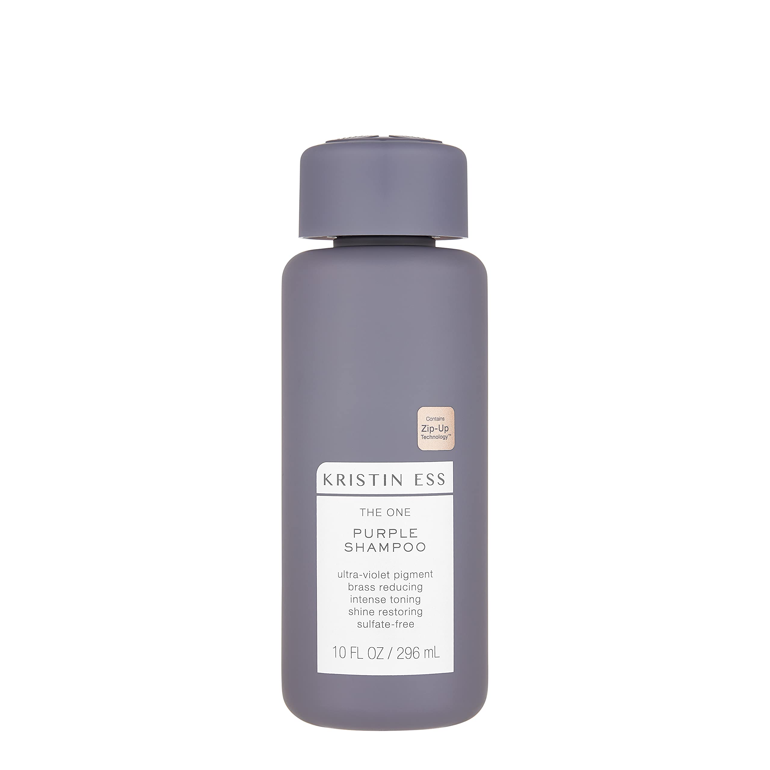 Kristin Ess Hair The One Purple Shampoo, Toning for Blonde Hair, Neutralizes Brass + Yellow Tones, Sulfate, Silicone and Paraben Free, 10 fl. oz.