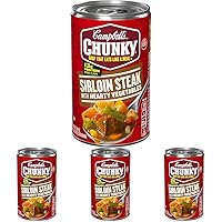 Campbell’s Chunky Soup, Sirloin Steak With Hearty Vegetables Soup, 18.8 Oz Can (Pack of 4)