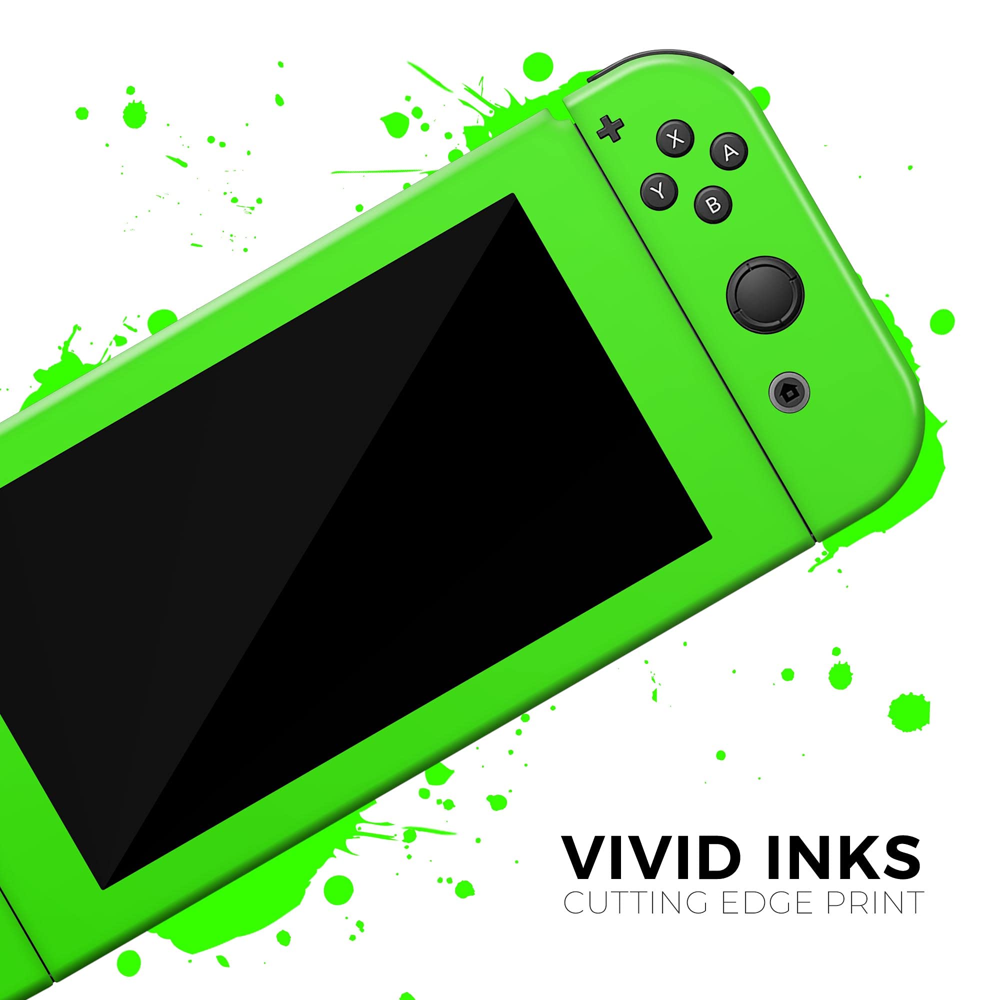Design Skinz - Compatible with Nintendo Switch Console Bundle - Skin Decal Protective Scratch-Resistant Removable Vinyl Wrap Cover - Solid Lime Green V2