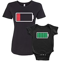 Threadrock Full and Low Battery Infant Bodysuit & Women's T-Shirt Matching Set