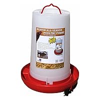Farm Innovators Thermostatically Controlled Heated 3 Gallon Plastic Outdoor Year Round Hanging Water Fountain for Poultry Watering, Red