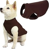 Gooby Stretch Fleece Vest Dog Sweater - Brown, Medium - Warm Pullover Fleece Dog Jacket - Winter Dog Clothes for Small Dogs Boy or Girl - Dog Sweaters for Small Dogs to Dog Sweaters for Large Dogs