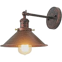Rotatable Wall Light, Vintage Metal Wall Sconce, Industrial Wall Lamp, Farmhouse Decoration Lighting, Wall Mounted Light Fixtures for Bathroom Bedroom Garage Loft Bar Cafe (Bulb Not Included)