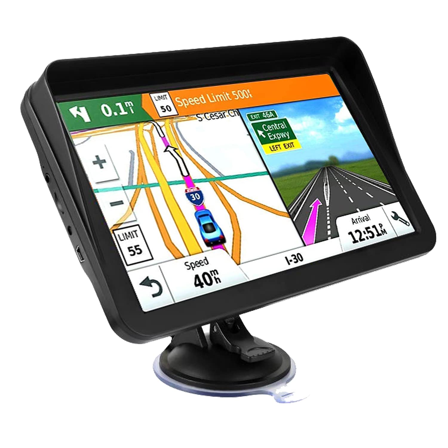 9 inch GPS Navigation for Car,Latest 2023 Map(Free Lifetime Updates) for Car Truck RV, Features Postcodes, SpeedCam, Lane Guidance & POI