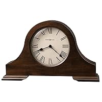 Humphrey Mantel Clock 635-143 – Distressed Hampton Cherry Finish, Rustic Home Decor, Aged Vintage Design, Black Accents, Quartz Movement