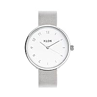 KLON CONNECTION ELFIN Wristwatch, Women's, Pair; Silver; Strap; Simple, Unisex, Black, Fashionable, Made in Japan; Movement; Waterproof for Life; Present, 1.5 inches (38 mm), ELFIN LATTER White/Silver