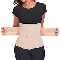 Postpartum Belly Band – Postpartum Belly Wrap, Abdominal Binder Post Surgery C-section Recovery Support Belt After Birth Brace, Slimming Girdles (Classic Beige, S/M)