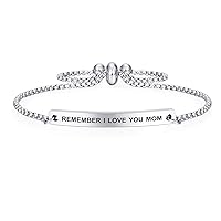 SOUSYOKYO Fashionable Mother's Day Present, Best Mom Ever Gifts, Remember I Love You Mom Bracelet, Cute Mommy Birthday Jewelry