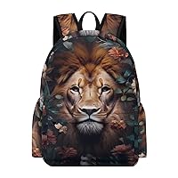 Lion Mini Backpack Printed Shoulder Bag Travel Daypack Camping Work Bags