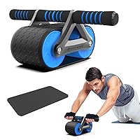 Automatic Rebound Abdominal Wheel, Double Round Ab Roller Wheel Exercise Equipment, Domestic Abdominal Exerciser, Ab Roller for Abs Workout, Beginners and Advanced Abdominal Core Strength Training
