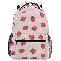 Wamika Pink Strawberry Backpack for Girls Cute Kawaii Kids School Backpacks Book Bag Daypack