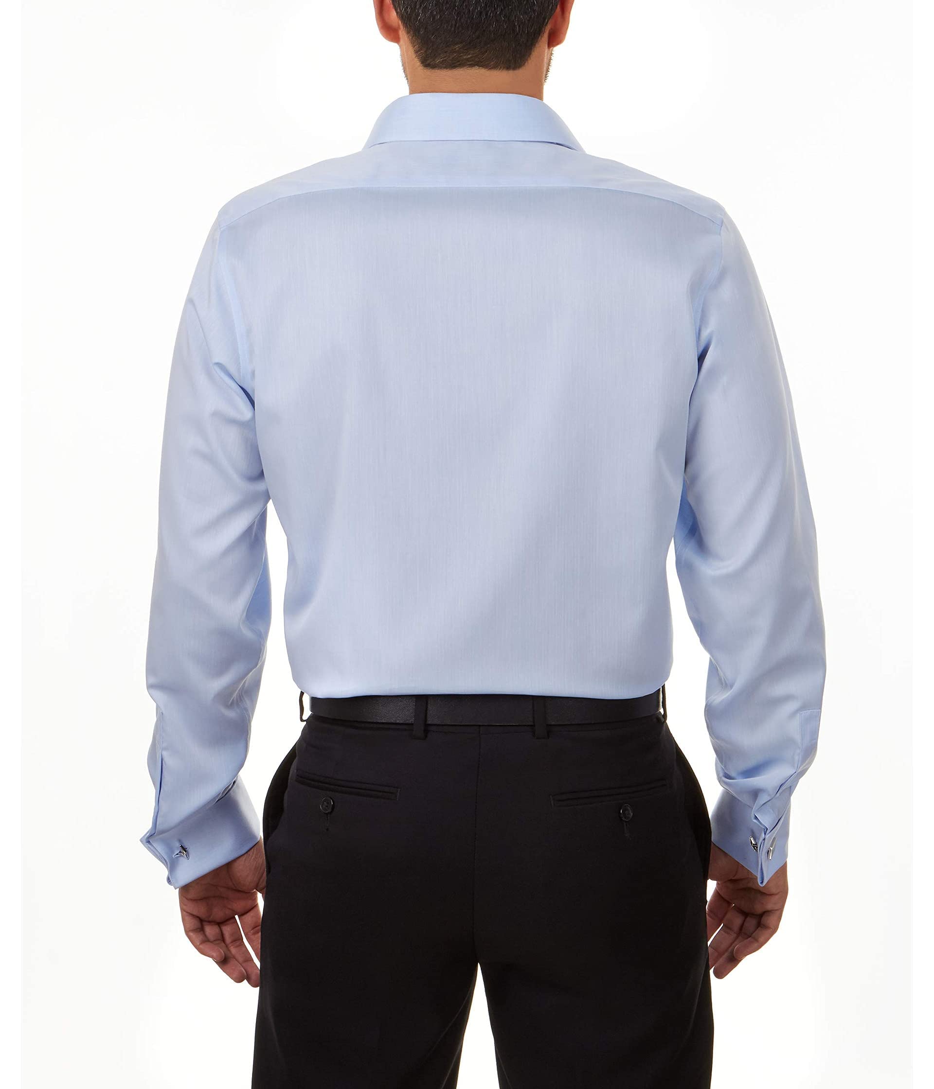 Calvin Klein Men's Dress Shirt Slim Fit Non Iron Herringbone French Cuff