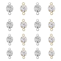 SUPERFINDINGS 192Pcs 8 Style Rhinestone Connectors Cubic Zirconia Bracelet Necklace Connector Pendant Crystal Diamond Round Charming Connectors for Jewelry Making, Hole: 1~1.2 mm