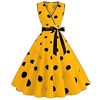 Dresses for Women 2024 Vintage Retro Rockabilly with Cap Sleeves Hepburn-Style Cocktail Dresse