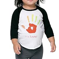 We Know Handprint Kids 3/4 Sleeve Sleeve Baseball Shirts