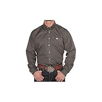 Cinch Men's C&Zwnj;Inch Solid Gray Button Long Sleeve Shirt XXXL Grey XXX-Large